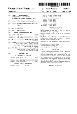 United States Patent (19) 11 Patent Number: 5,908,824 Yanagawa (45) Date of Patent: Jun
