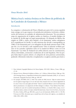 Música Local Y Música Foránea En Los Libros De Polifonía De Las Catedrales De Guatemala Y México
