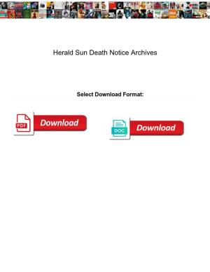 Herald Sun Death Notice Archives