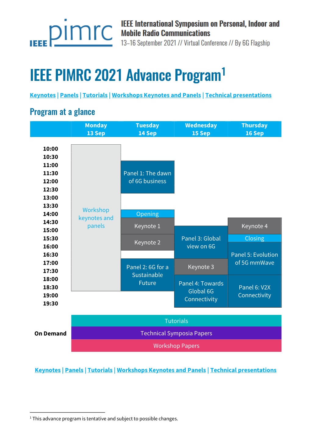 IEEE PIMRC 2021 Advance Program1