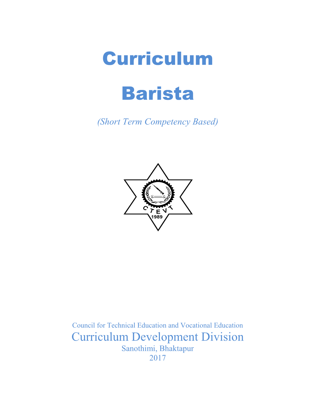 Curriculum Barista