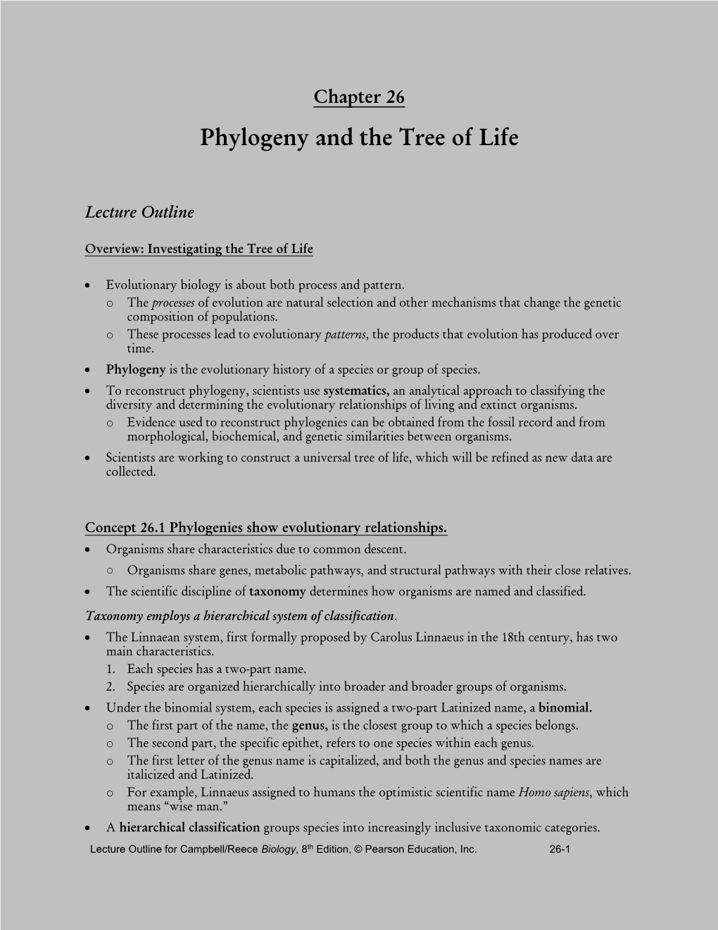 Phylogeny and the Tree of Life