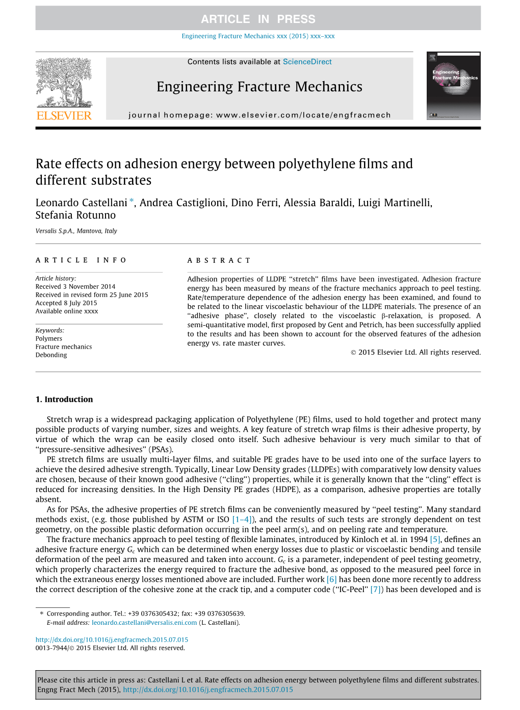 Rate Effects on Adhesion Energy Between Polyethylene Films And