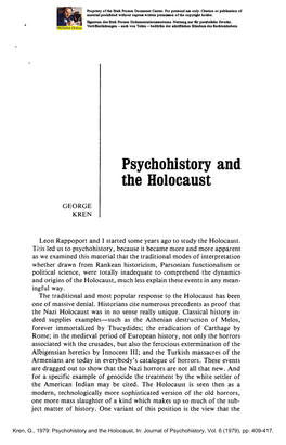 Psychohistory and the Holocaust