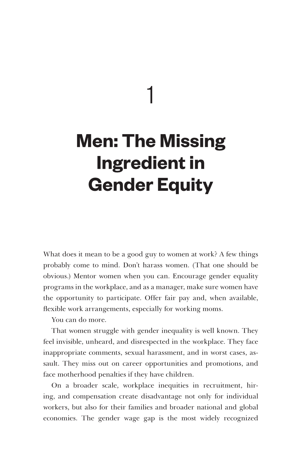 Men: the Missing Ingredient in Gender Equity