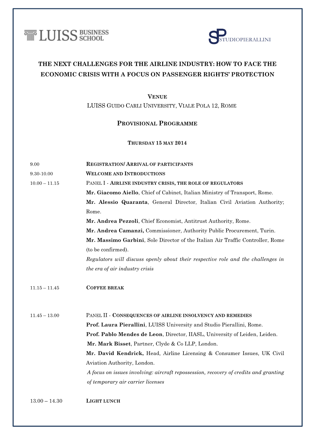 The Next Challenges for the Airline Industry: How to Face the Economic Crisis with a Focus on Passenger Rights’ Protection