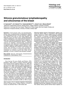 Silicone Granulomatous Lymphadenopathy and Siliconomas of the Breast