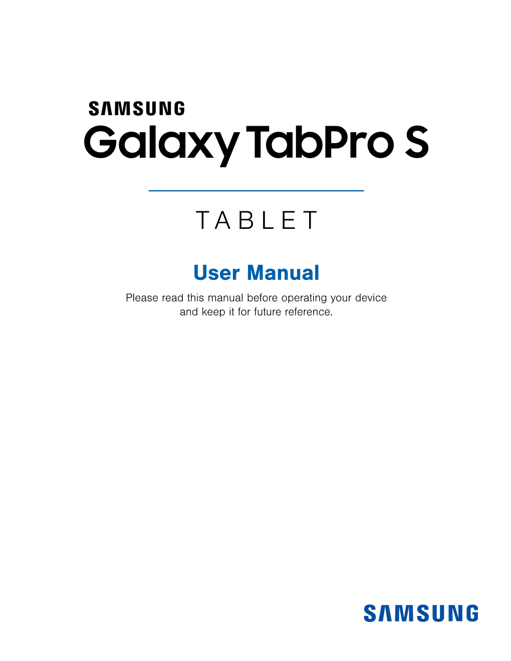 Samsung Galaxy Tabpro S W700 User Manual