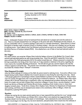 Huma: Ambassador Susman Told Me He Had Heard from and Asked Me to Prepare and Send This Analysis to You
