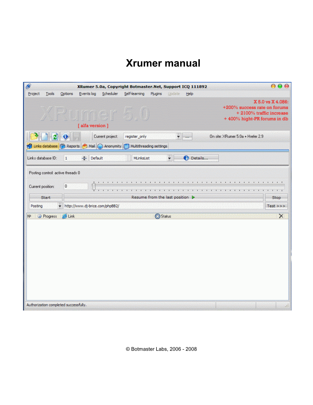 Xrumer Manual