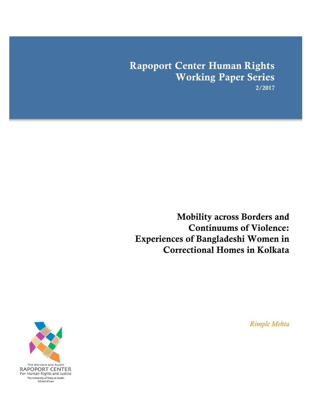 Mobility Across Borders and Continuums of Violence: Experiences of Bangladeshi Women in Correctional Homes in Kolkata