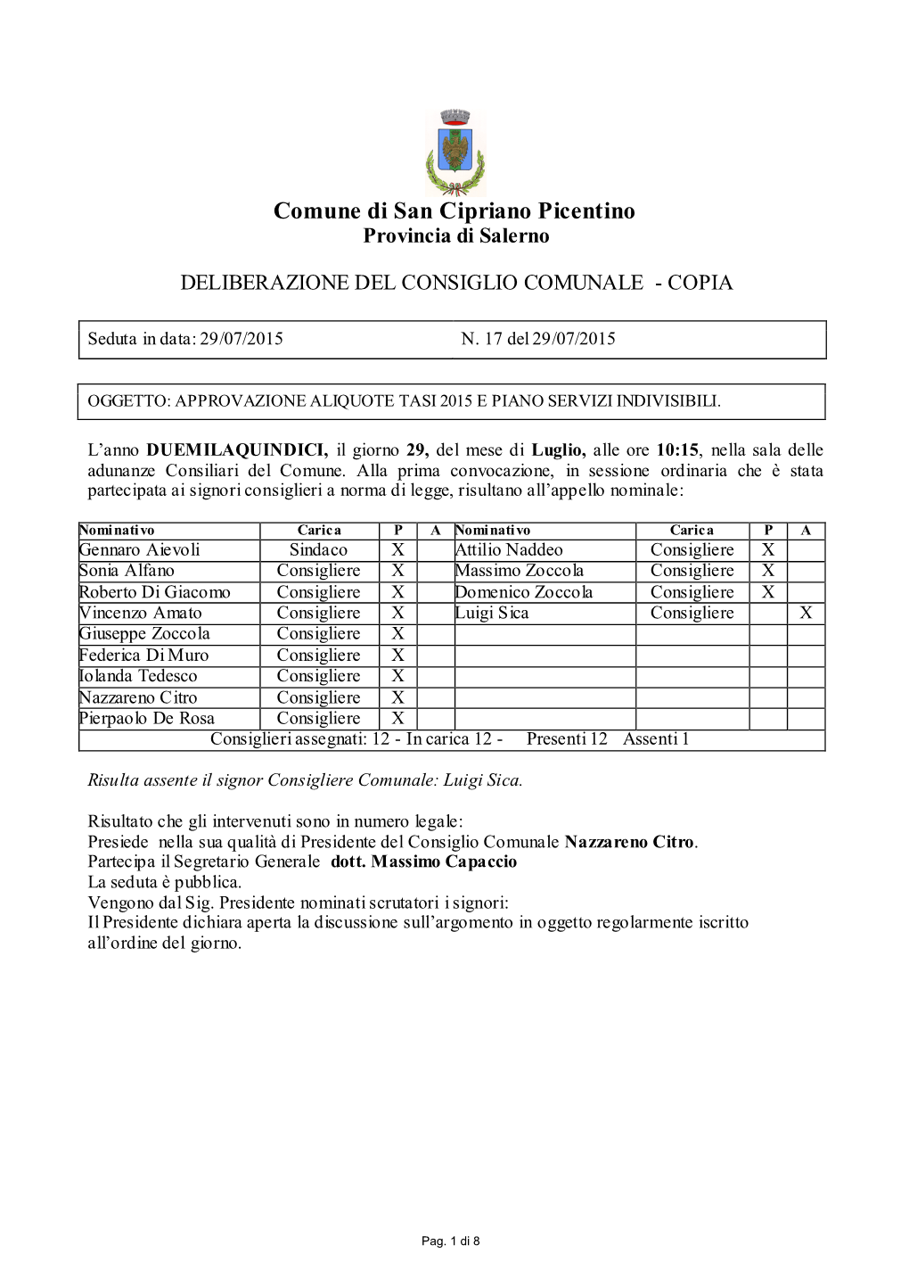 Comune Di San Cipriano Picentino Provincia Di Salerno