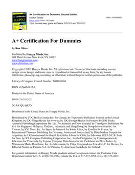 A+ Certification for Dummies, 2Nd Edition.Pdf