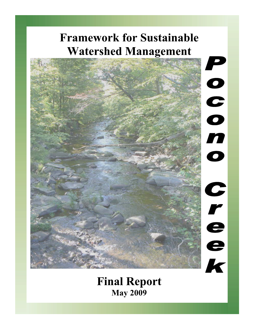 Framework for Sustainable Watershed Management Final Report