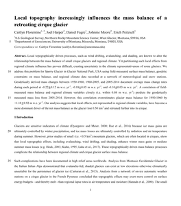 Local Topography Increasingly Influences the Mass Balance of A