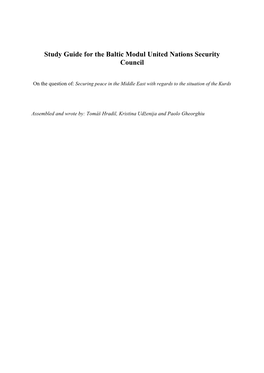 Study Guide for the Baltic Modul United Nations Security Council