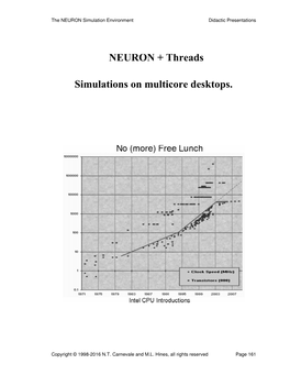 NEURON + Threads Simulations on Multicore Desktops