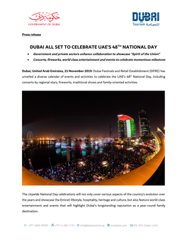 Dubai All Set to Celebrate Uae's 48Th National