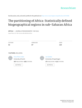 Statistically Defined Biogeographical Regions in Sub-Saharan Africa
