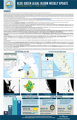 Blue-Green Algal Bloom Weekly Update Reporting May 7 - May 13, 2021