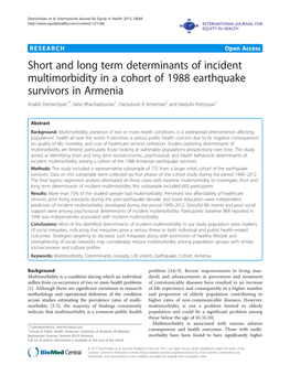 Short and Long Term Determinants of Incident Multimorbidity in a Cohort Of