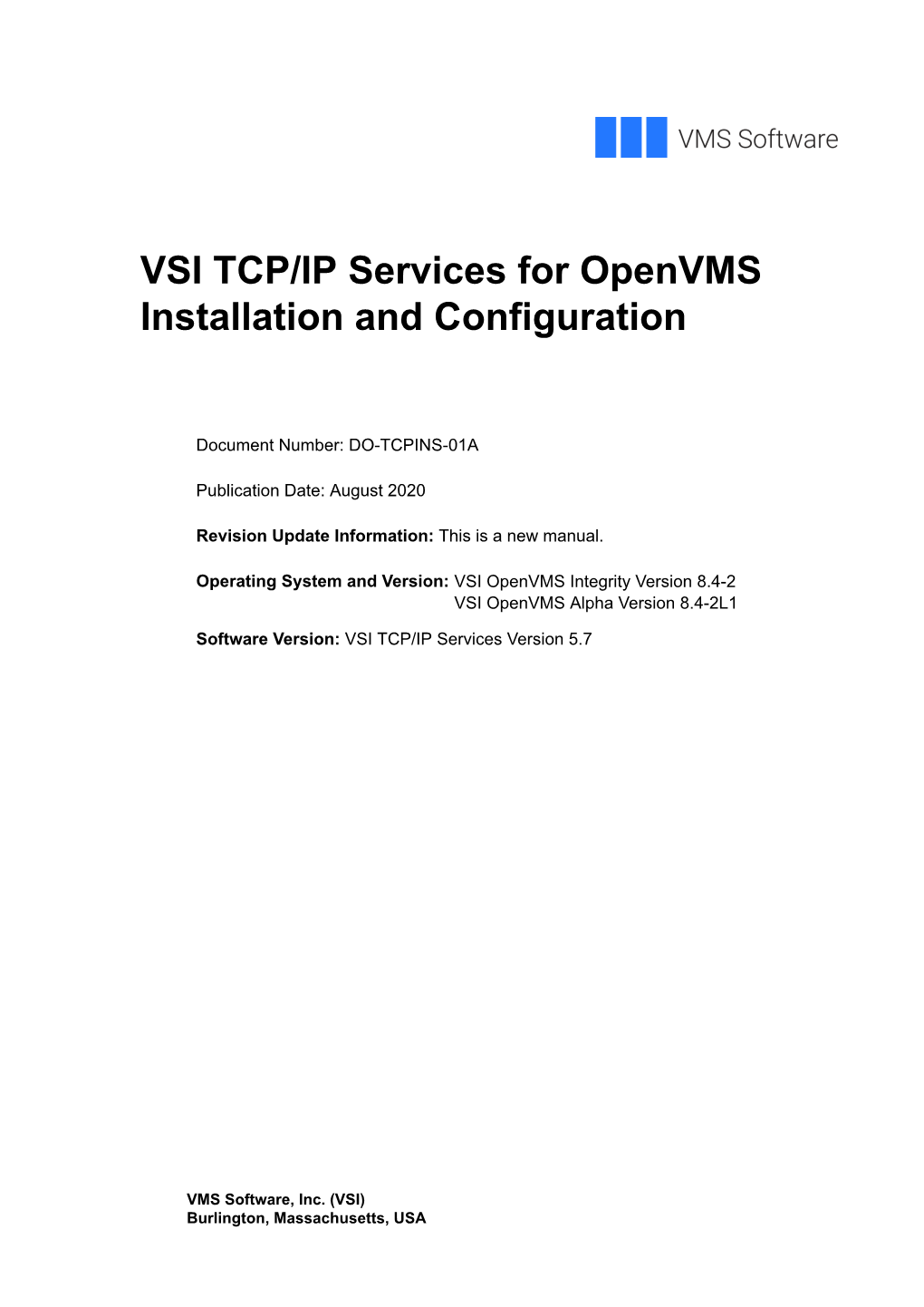 VSI TCP/IP Services for Openvms Installation and Configuration