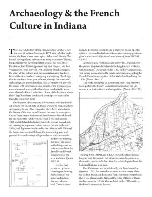 Archaeology & the French Culture in Indiana