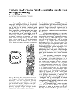 The Lazy-S: a Formative Period Iconographic Loan to Maya Hieroglyphic Writing F