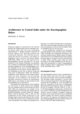 Architecture in Central India Under the Kacchapaghata Rulers