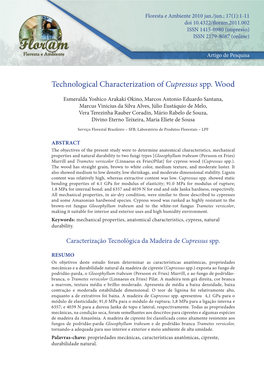 Technological Characterization of Cupressus Spp. Wood