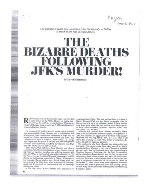 THE BIZARRE DEATHS FOLLOWING JFK's MURDER! by David Martindale