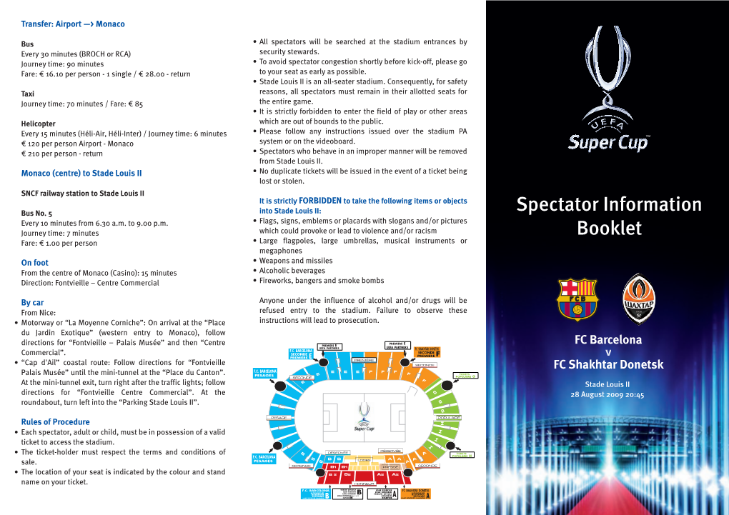 Spectator Information Booklet