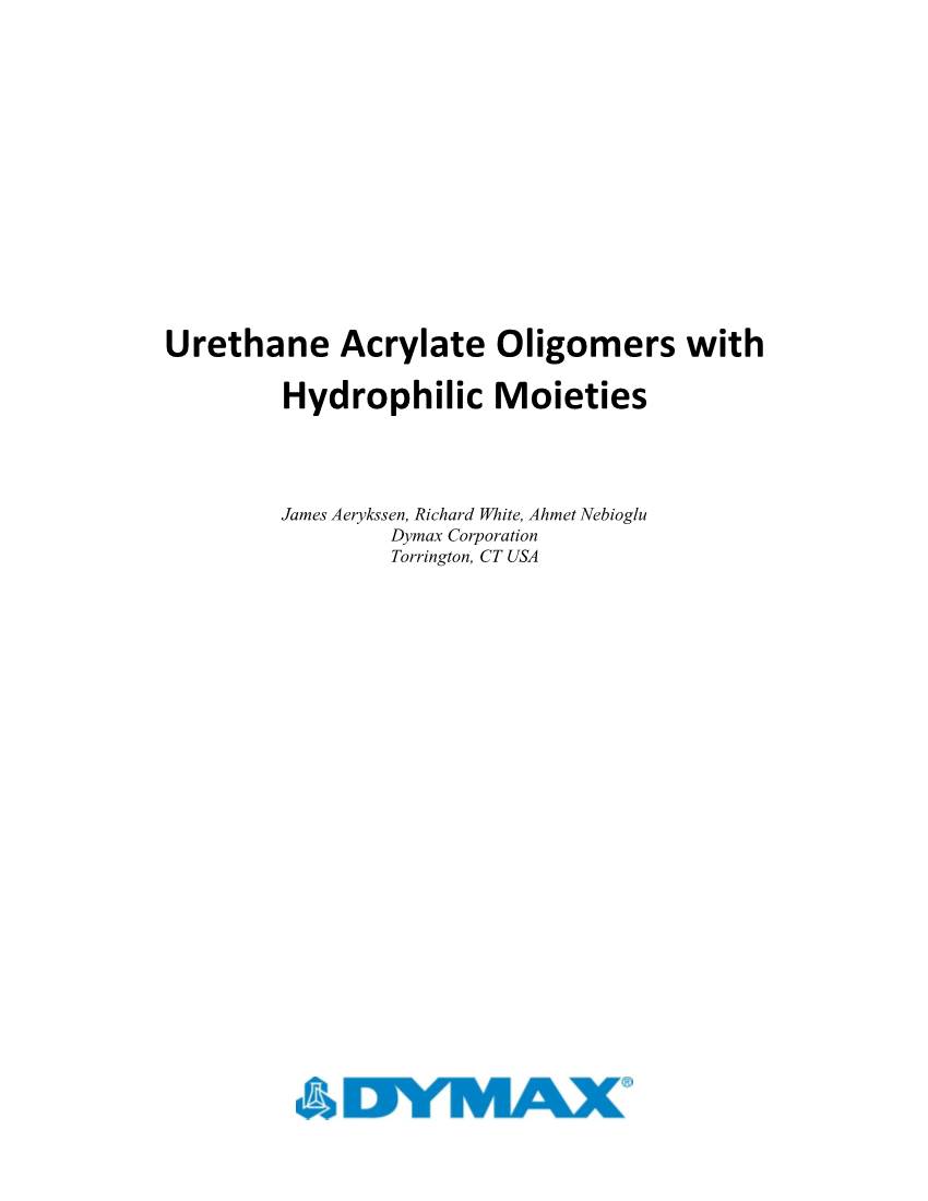 Urethane Acrylate Oligomers with Hydrophilic Moieties