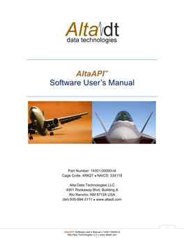 Altaapi Software User's Manual