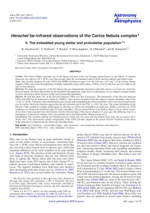 Herschel Far-Infrared Observations of the Carina Nebula Complex⋆