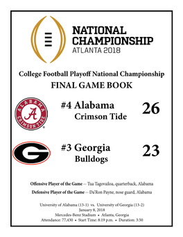 3 Georgia #4 Alabama