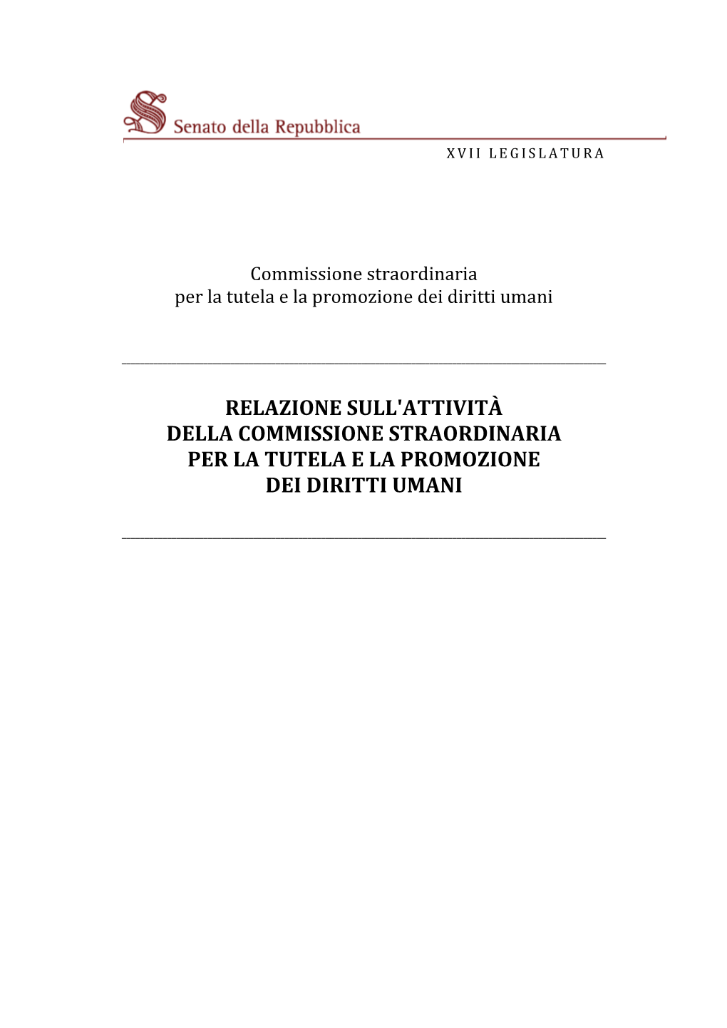 La Commissione Straordinaria Per La Tutela E La Promozione Dei Diritti Umani