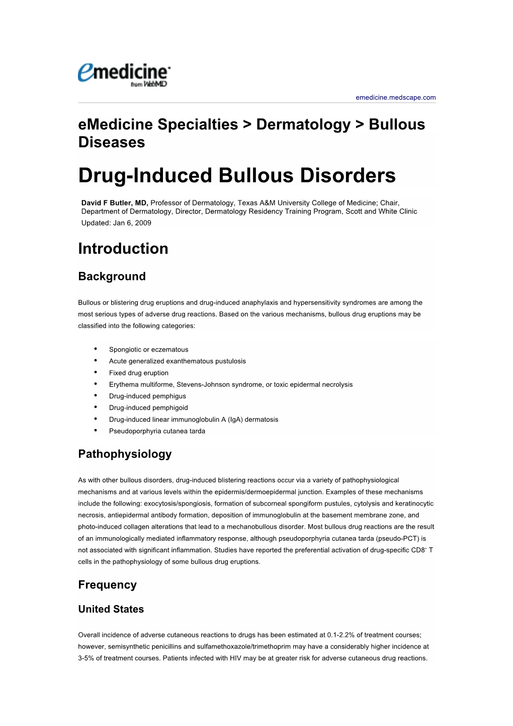 Drug-Induced Bullous Disorders