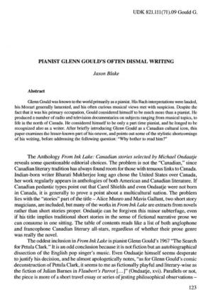 09 Gould G. PIANIST GLENN GOULD's OFTEN DISMAL