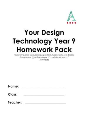 Your Design Technology Year 9 Homework Pack “Design Is a Funny Word
