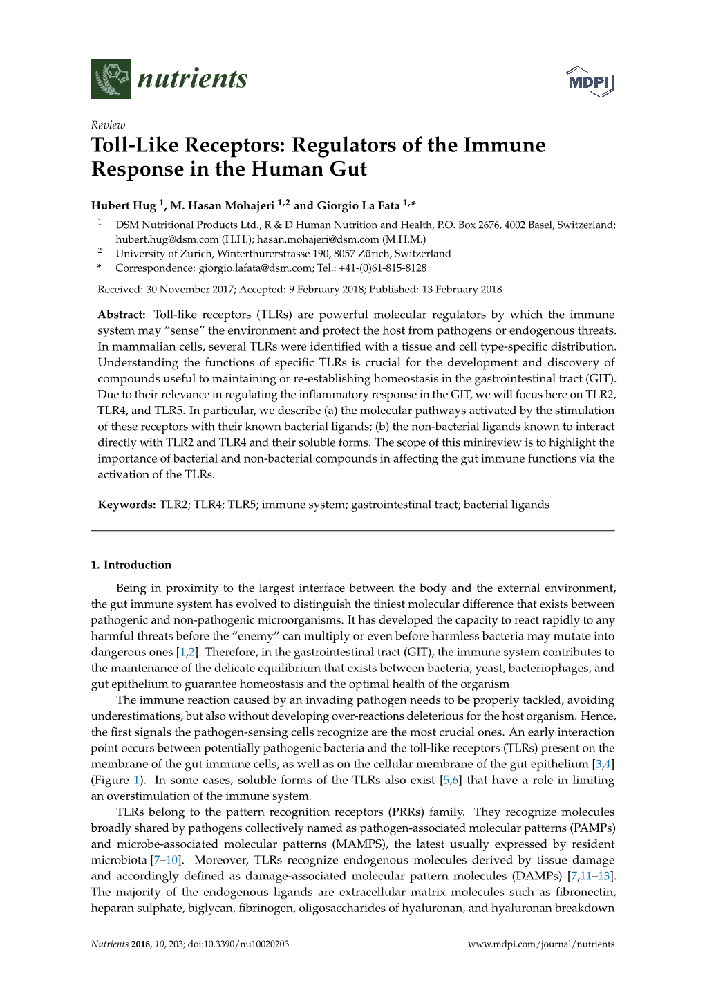 Toll-Like Receptors: Regulators of the Immune Response in the Human Gut