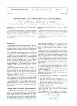 Measurement and Application of Zeta-Potential