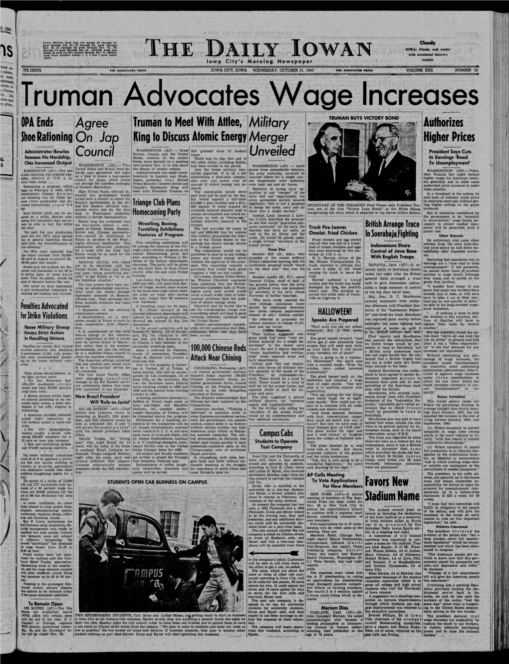Daily Iowan (Iowa City, Iowa), 1945-10-31