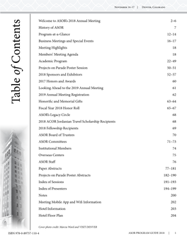 Table of C Ontents