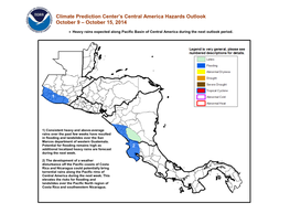 Climate Prediction Center's Central America Hazards Outlook October 9