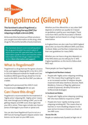 Fingolimod (Gilenya)