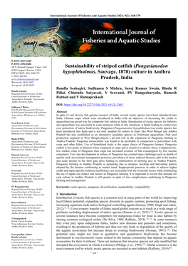 Sustainability of Striped Catfish (Pangasianodon Hypophthalmus