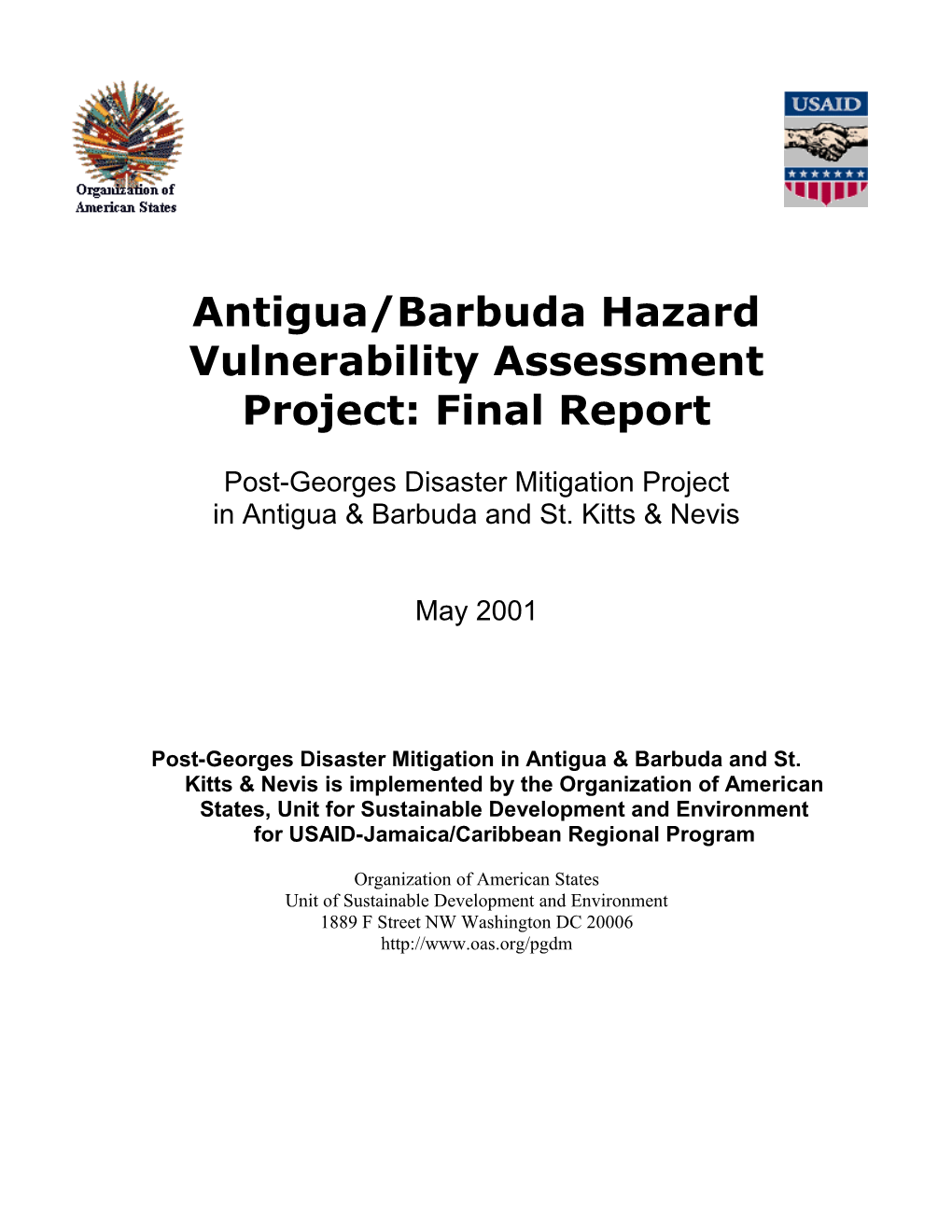 Final Report: Antigua Barbuda Hazard Vulnerability Assessment