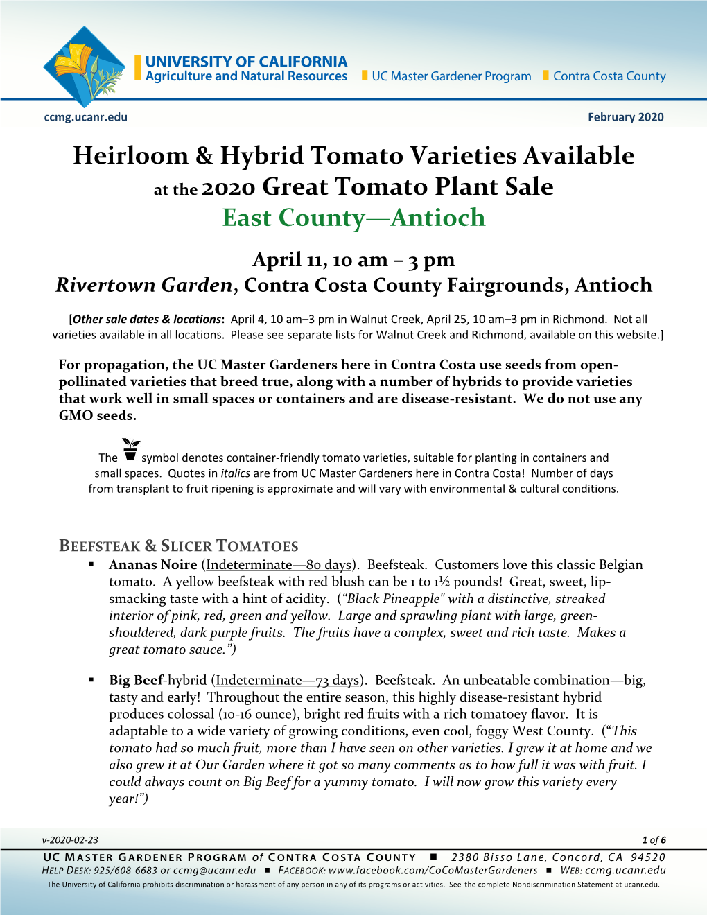 2020 GTPS Tomato Varieties-Antioch