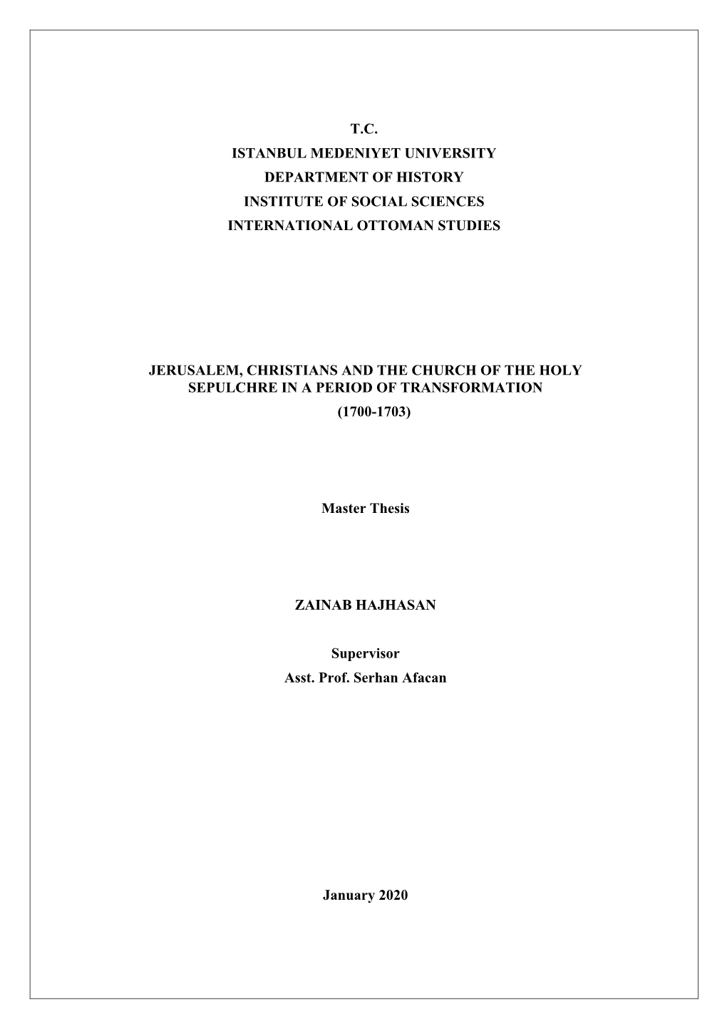 Zainab HAJHASAN, Thesis